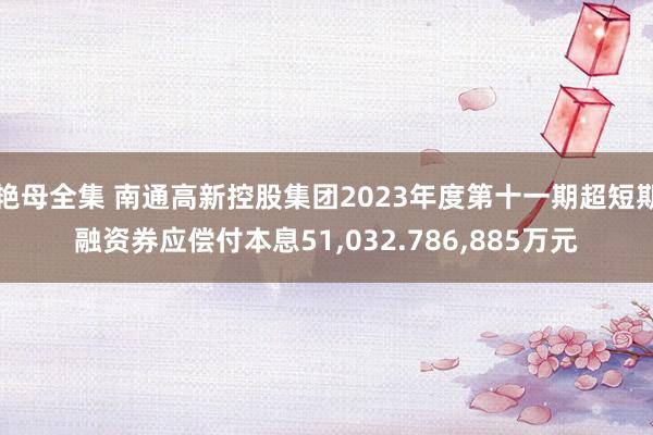 艳母全集 南通高新控股集团2023年度第十一期超短期融资券应偿付本息51,032.786,885万元