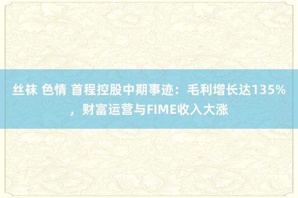 丝袜 色情 首程控股中期事迹：毛利增长达135%，财富运营与FIME收入大涨