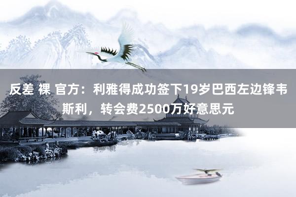 反差 裸 官方：利雅得成功签下19岁巴西左边锋韦斯利，转会费2500万好意思元